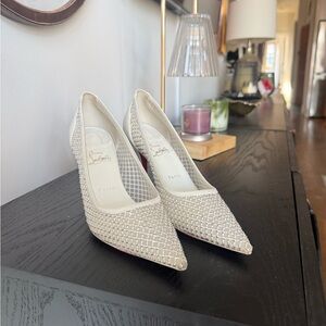 Christian Louboutin Apostropha Mesh Sparkle Pumps - size 40
